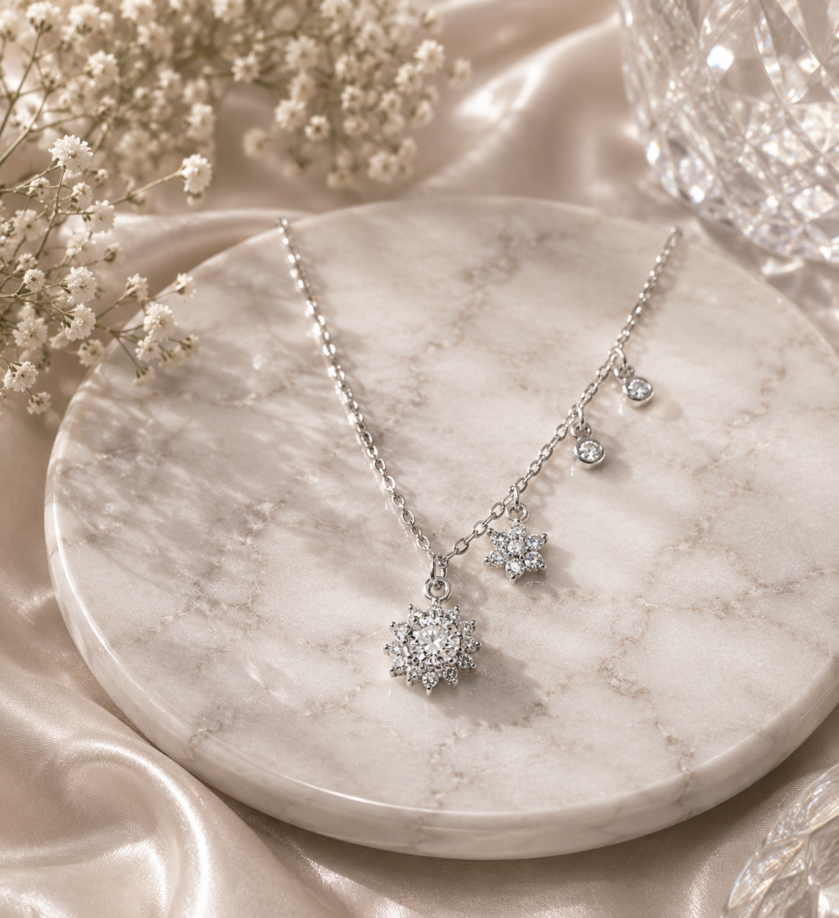 Halskette Universo aus Silber mit Zirkonen